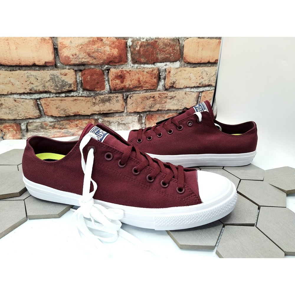 Converse All Star Chuck Taylor II Lunarlon Men's Sz 13 Wine White Sneakers Rare - Picture 3 of 11